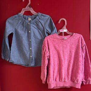 Old Navy Pink Textured Sweatshirt - Carter’s denim look shirt size 5